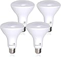 Bioluz LED 4 Pack BR30 LED Bulbs, Indoor Flood Lights High CRI 65W Equivalent uses 8W 2700K Warm White 650 Lumens, E26 Base Dimmable Instant On Interior Home Décor UL Listed FCC RoAS Compliant
