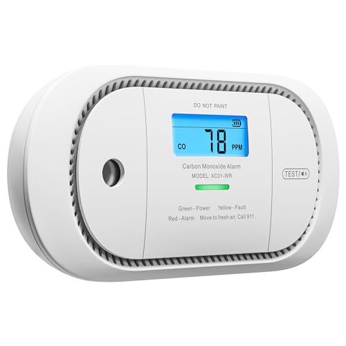 X-Sense Wireless Interconnected Carbon Monoxide Detector, Replaceable Battery Powered CO Alarm with Digital Display and Peak Value Memory, XC01-WR 1-Pack (Interconnected Model)