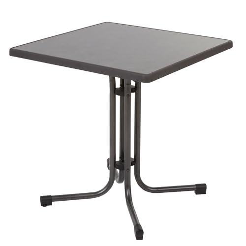 PATIO Kaffeetisch Outdoor 70 x 70 cm Dine & Relax Pizarra Sevelit Tischplatte pulverbeschichtetes Gestell grau klappbar