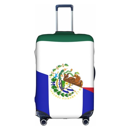 Travel Luggage Cover Half Mexico Half El Salvador Flag Fashion Washable Baggage Suitcase Protector Fit For Luggage Medium