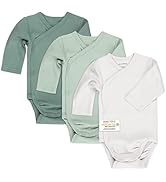 LaLoona Wickelbody Langarm 3er Pack - Baby Body Set aus Baumwolle, Langarmbody mit Knöpfen, ÖkoTe...