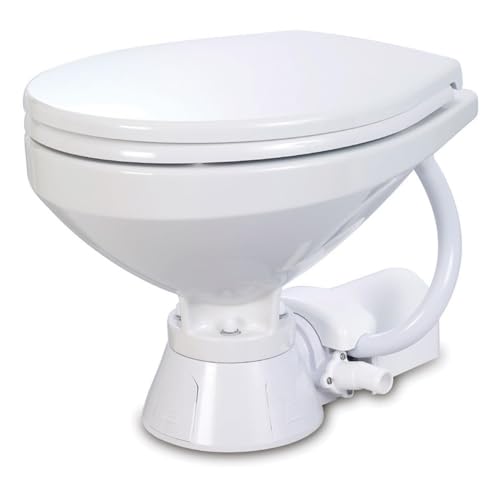 Electric Marine Toilet & Regular Bowl with Soft Close Lid - 12V