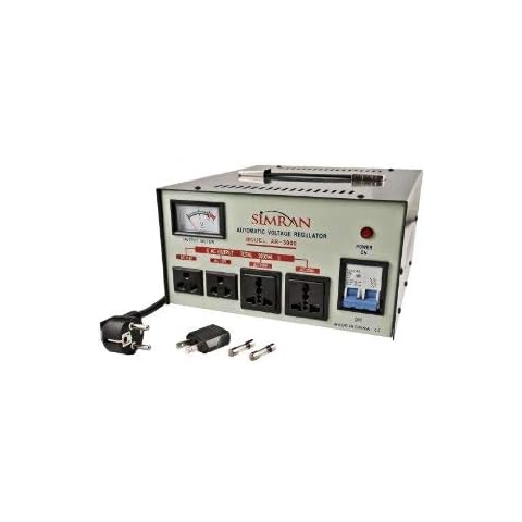 Simran AR-3000 Voltage Regulator Stabilizer with Built-in 110V / 220V / 240 Volt Up/Down Voltage Transformer, 3000 Watt Cover