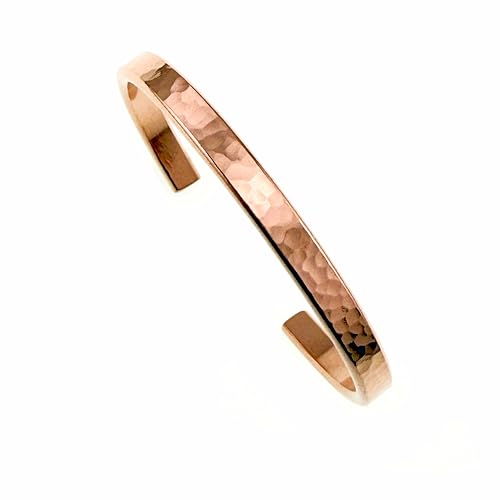 John S. Brana Hammered Copper Cuff Bracelet - Lightweight - 100% Uncoated Solid Copper2