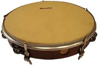 Pandereta Ã˜50 cm parche piel, madera, doble