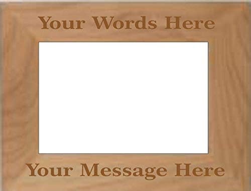 Personalized Picture Frame - Wood Photo Frame Custom Engraved For Birthday, Anniversary, Wedding, New Baby, Events, etc. - Hanging or Tabletop Horizontal Frame For 4x6 Photo # J0028