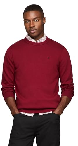 Pull col rond Tommy Hilfiger homme rouge taille M collection vêtement 2024