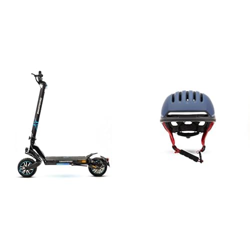 Patinete Eléctrico SmartGyro Dual MAX 2, 2 Motores de 48V, 1000W Pot. Máxima + Casco Inteligente SmartGyro Smart Helmet 2 Blue, Pack Ahorro