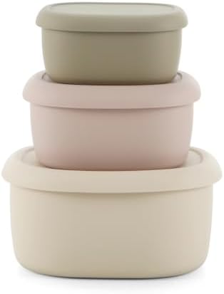 Emptycolor 3 Pack Silicone Snack Containers with Lids Reusable Silicone Food Storage Containers, Leak Proof Stackable Bento Lunch Box for Adults, Microwave, Dishwasher and Freezer Safe - Thumbnail 4