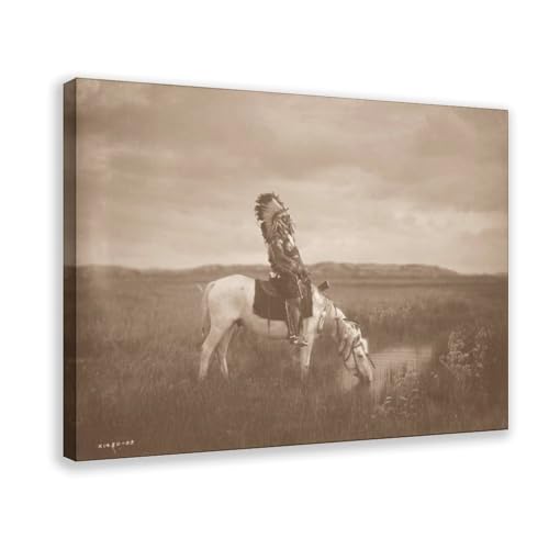 Affiche sur toile Chief Red Hawk 1905 avec cadre suspendu bureau 30x45 cm