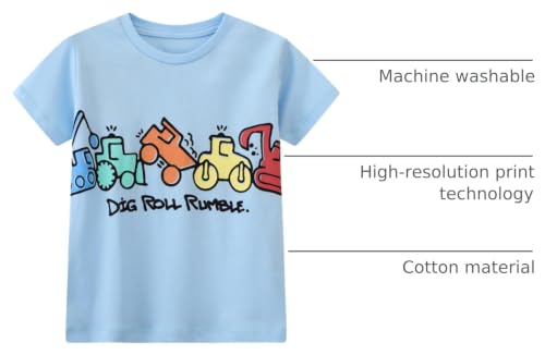 Image of Toddler Boys' Short Sleeve Tees Cotton Casual Graphic Crewneck Summer Top Clothes T-Shirts