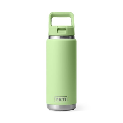 Image of YETI Rambler 26 oz Bottle, Vacuum Insulated, Stainless Steel with Color Matching Straw Cap