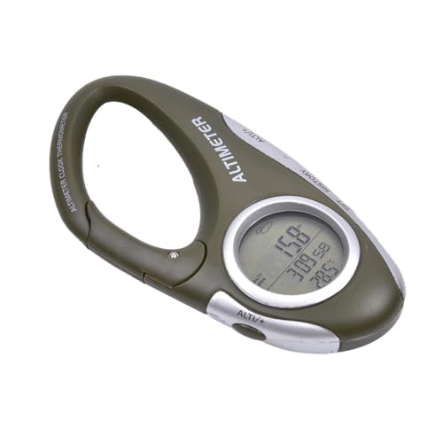 Barómetro portátil para Senderismo - Altímetro Digital Multifuncional con barómetro - Suministros de Senderismo Altímetro Carabiner para Adultos