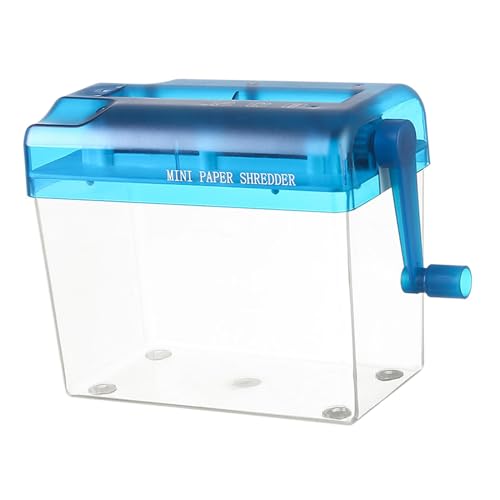 Image of Paper Shredder Mini Portable Home Paper Cutting Machine Manual Shredder Blue