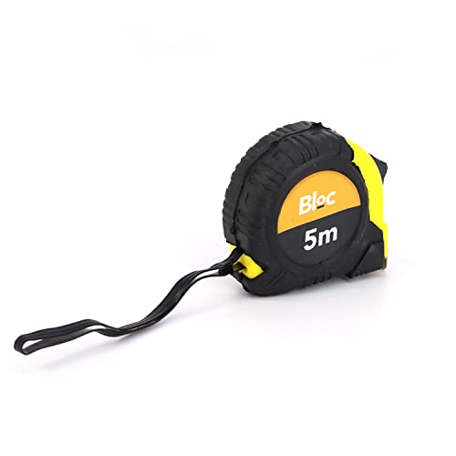 5M Retractable Measuring Tape, Two Break Button Design and Tape Lock, Rubber Drop Shell and Grip, Inches and Centimetres, Great for DIY