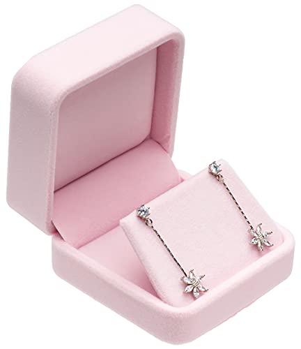 Velvet Earring Gift Boxes Jewelry Box (Pink)