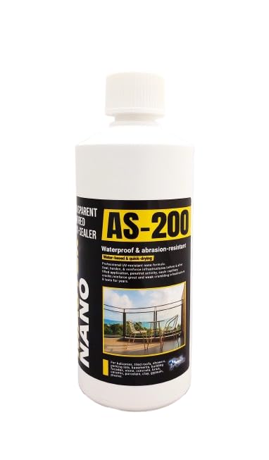 Image of Nano Surface Sealer AS-200 - Transparent Waterproof & Abrasion-Resistant Nano Coating for Terraces, Tiled Roofs, Bathtubs, Stone & Concrete - Breathable, Invisible, Professional-Grade (16.9 fl.oz)