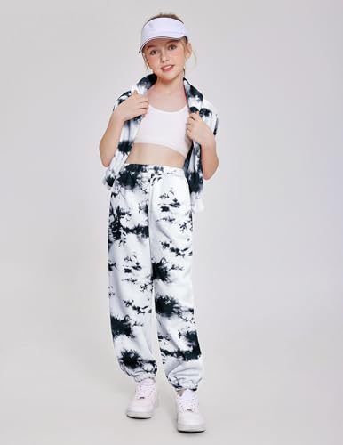Image of Arshinet Girls 2 Piece Outfits Oversized Sweatshirt and Sweatpant Sweatsuit | Pullover Hoodie Crewneck Baggy Jogger Pants with Pockets Fall Winter Tracksuits Clothes