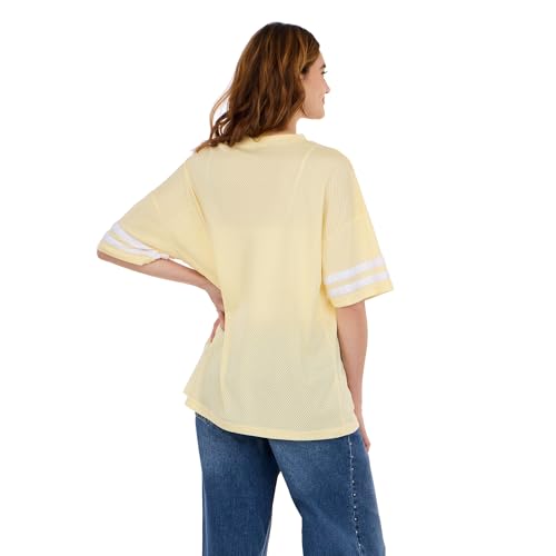 Image of Forever 21 Women's Mesh Oversized Football Tee with Screens