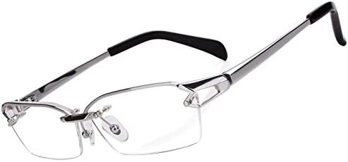 Agstum Luxury Titanium Semi Rimless Business Glasses Frame Eyeglasses Clear Lens