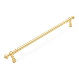 R.K. International PH 4623 SB Rki - 18 inch C/Satin Brass Plain Appliance Pull with Decorative Ends 18 inch Center to Center Plain Appliance Pull with Decorative Ends