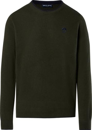 Pull en cachemire pour homme vert forêt haut de gamme à logo brodé