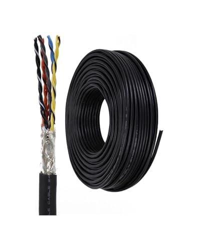 Câble blindé UL2464 24AWG noir multi-conducteurs pour alarme filaire