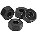 Bnineteenteam 4 Pcs RC Wheel Hex Hub, 5mm to 12mm Combiner Wheel Hub Hex Adapter RC Wheel Spacer for WPL D12 1/10 RC Trucks(Black BL)