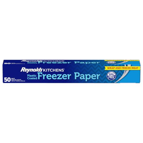 Reynolds Kitchens Plastic-Coated Freezer Paper, Built-In Cutter, 50sq ft
