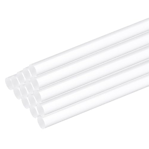 MECCANIXITY 50pcs Acrylic Round Rods 5/64" x 12" Clear Acrylic Dowel Rods Sticks Plastic Sticks Strip for DIY Crafts Lighting Gardening Decorations - 2mm x 300mm
