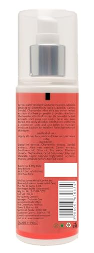 Jovees Herbal Sunscreen Fairness SPF 25 Lotion for Face | Oily & Sensitive Skin | Lightweight, Non-Greasy | UVA/UVB Protection, Prevents Tanning & Uneven Skin Tone | Sunscreen For Men/Women - 100ml