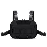 Kleine Wanderschachtel Männer mit großer Kapazität Fischerei Tackle Rucksack Brustpaket für Männer Reisen Bereit Fischerei Rucksack mit Rutenhalter (Negro)