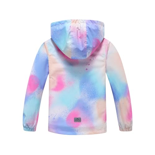 Image of MGEOY Kids Rain Jacket, Waterproof Lightweight Hooded Windbreaker for Boys Girls 4-14Y