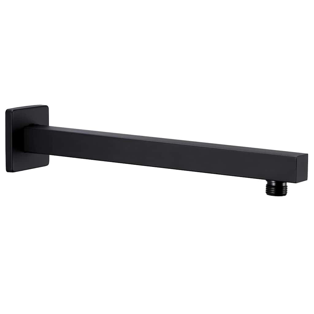 Brazo de ducha 30 cm acero inoxidable 201 cuadrado negro soporte