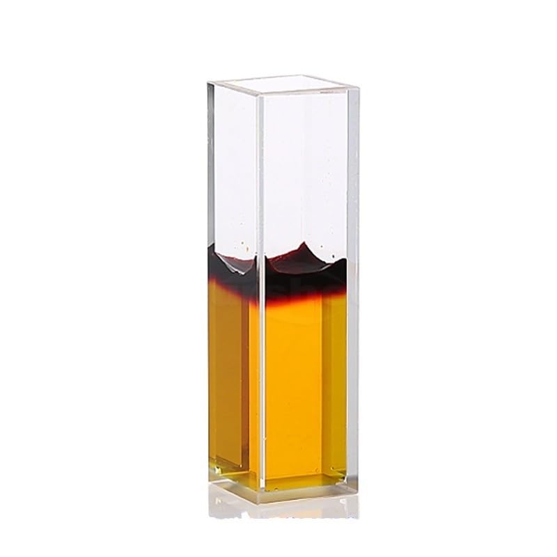 Celda de fluorescencia de cuarzo estándar con tapa, longitud de paso de 10 mm, volumen de 3,5 ml, cubeta de vidrio de cuarzo for espectrofotometría visible