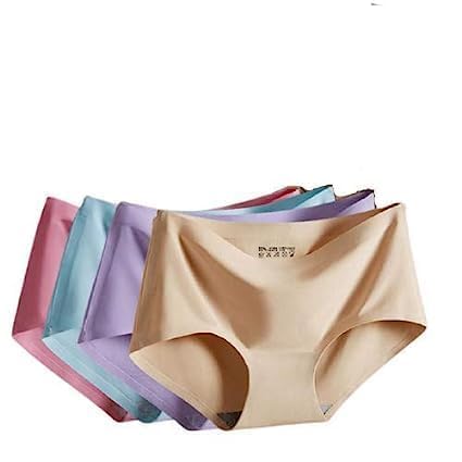 Women ice Silk Invisible Seamless Panty, Seamless Panties for Women Mid Rise No Show Hipster Panties Women Hipster Panties for Women Daily Use Combo Pack of 4-image-36