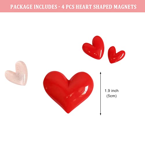 4 imanes decorativos en forma de corazón para nevera miniatura 4
