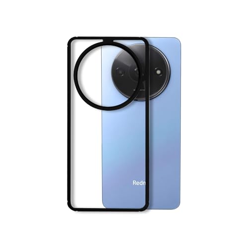 Image of AIBEX Crystal Clear Back Case Compatible with Poco C61 / Xiaomi Redmi A3 2024 Back Cover Case | 360 Degree Protection | Shock Proof Design | Transparent Back Cover (PC & TPU, Black Bumper)