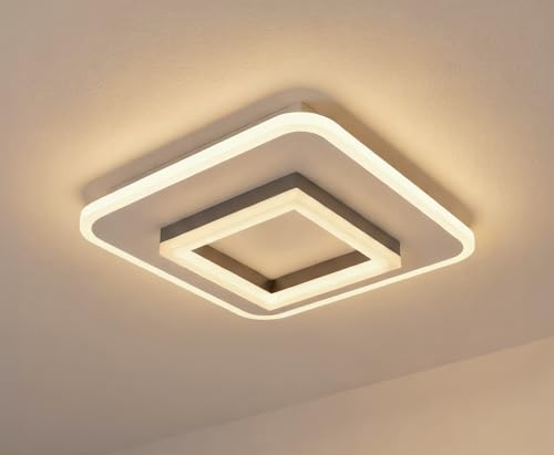 Image of LED Ceiling Light | 50 Watts | >95 CRI Eye Comfort Lighting | 3-Color Mode Anti-Glare Panel for Living Room, Bedroom & Office (Square Ceiling Light)