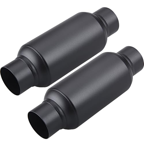 Image of LCGP 2 Pack 2.5'' Inlet & 2.5 inch Outlet, Universal Resonator, 11.5'' Overall Length Stainless Steel Muffler /Weld On