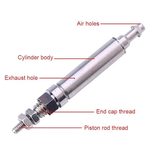 Cilindro micro de acero inoxidable CJ1B con conexión directa de aire de 4mm 7