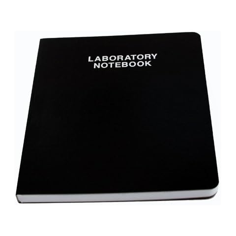 Scientific Notebook Company Flush Trimmed, Model #2001 Research Laboratory Notebook, 192 Pages, Smyth Sewn, 9.25 X 11.25, 4x4 Grid (Black Cover) Cover