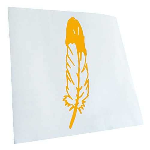 Kiwistar JDM Decal Racing - Adhesivo para el coche, portátil, bicicleta, camión, motocicleta, 40 x 12 cm, diseño de plumas, color amarillo