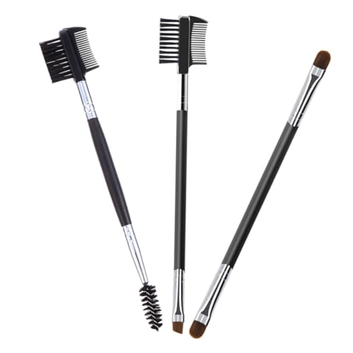 Ipetboom 3pcs Double-headed Eyebrow Brush Eyebrow Shaper Lash Comb Beauty Tool Perfect Makeup Brush Present Set