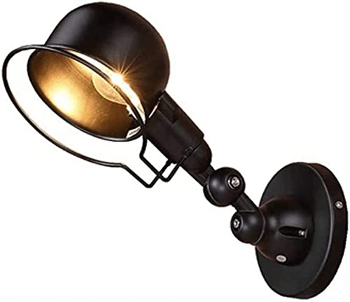 Lámpara de pared industrial y brazo columpio para luz de noche en espejo tocador pasillo