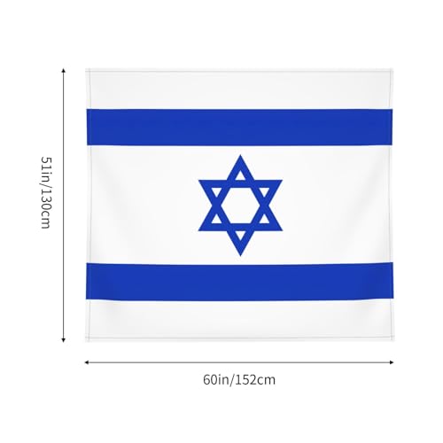 Tapiz grande de bandera israelí JEJEA (152x130 cm) para transformar la pared de tu dormitorio 5