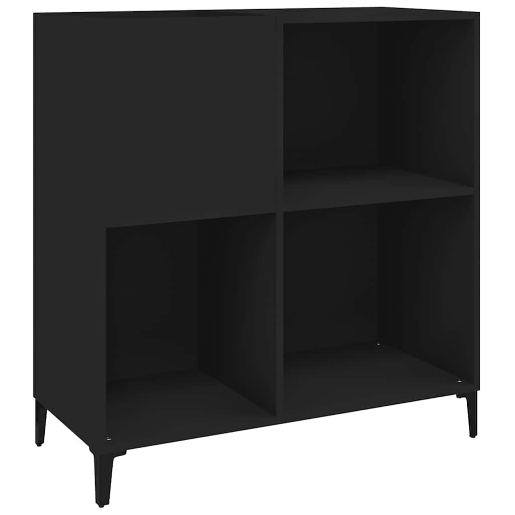 vidaXL Mobile Porta Dischi Nero 84,5x38x89 cm in Legno Multistrato, Mobile per Giradischi, Porta Dischi, mobiletto Porta vinili, Mobile Porta vinili