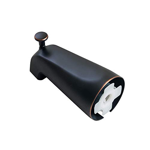 SENTO Slip On Oil Bronze Universal Bathroom Tub Spout with Diverter, Durable Heavy Duty Metal Bathtub Faucet with Shower Diverter - 4 Inches 1/2\" Copper Pipe, Oil-Rubbed Bronze