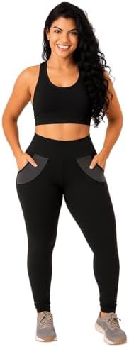Calça Legging Feminina Grossa Com Bolso Treino Yoga Fitness