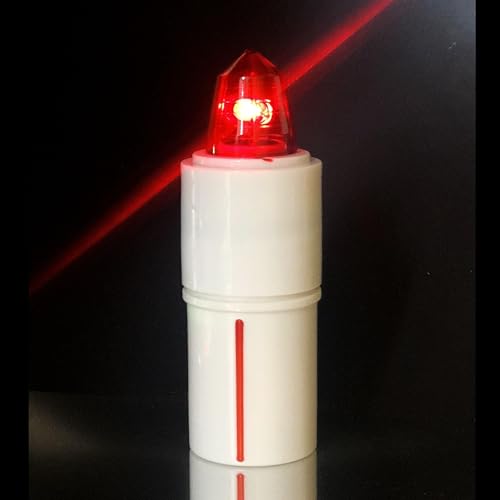 LUMINO ELETTRONICO VOTIVO PER CIMITERO - EXTRADURATA BATTERIA LOCULO: 1,5 ANNI / OSSARIO: 8 MESI | Candele led a batteria cimitero extradurata 245/547 giorni. (ROSSO INTERMITTENTE, GRANDE - LOCULO)